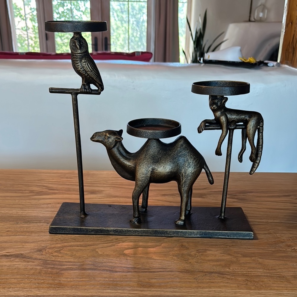 Viva Terra Bronze Finish Animal Candle Holder